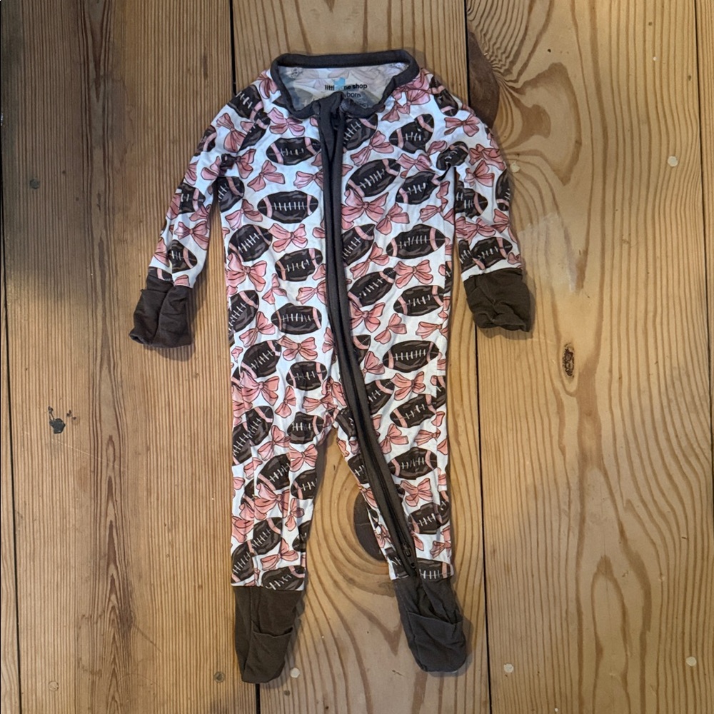 Bows and Footballs Bamboo 2 way zipper